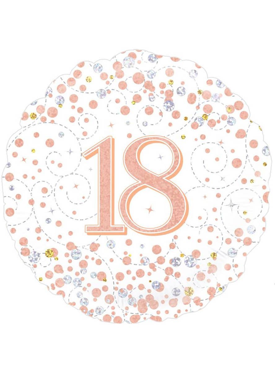 Image of Sparkling Fizz Rose Gold 18th 45cm Foil Balloon