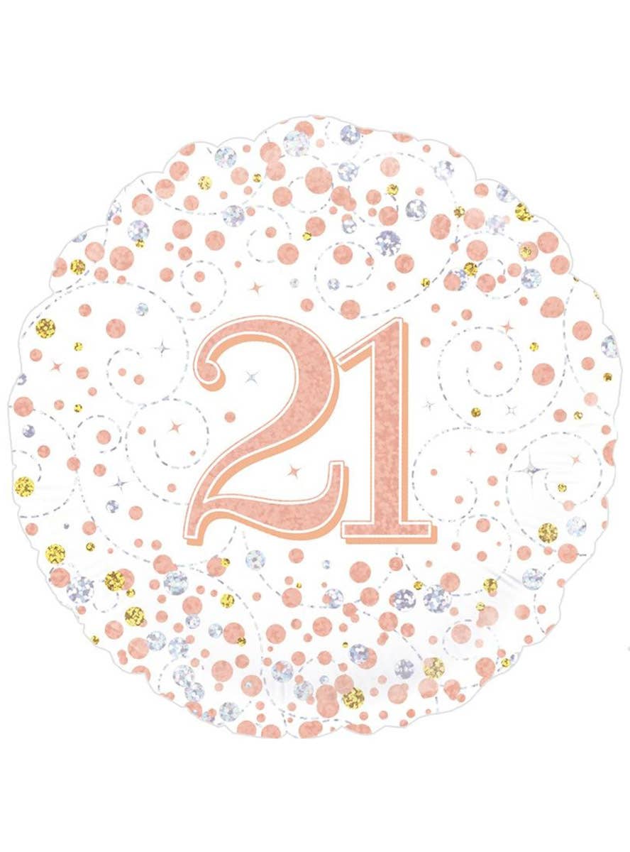 Image of Sparkling Fizz Rose Gold 21st 45cm Foil Balloon