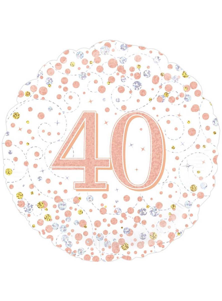 Image of Sparkling Fizz Rose Gold 40th 45cm Foil Balloon