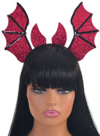 Image of Sparkly Pink and Black Sequin Bat Halloween Headband