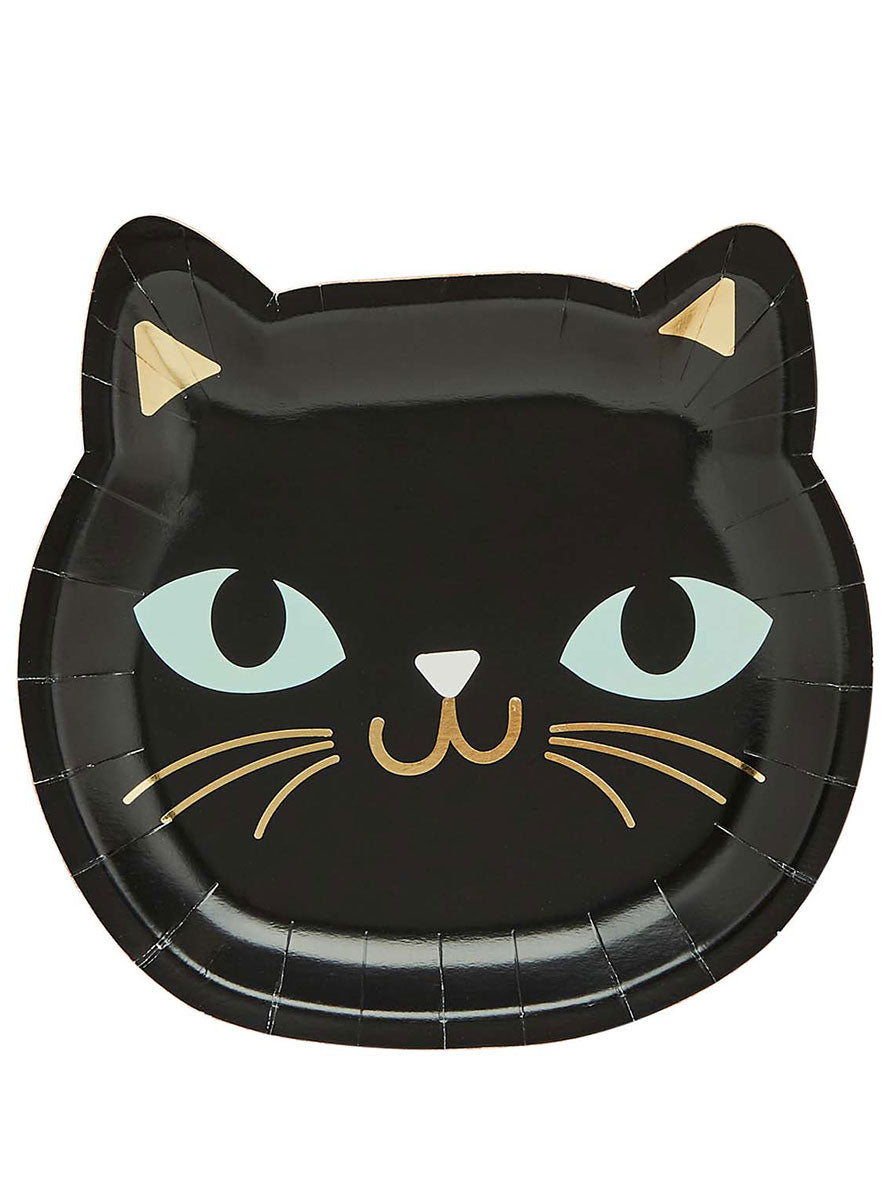 Spell Yeah Black Cat Shaped Halloween Paper Plates 8 Pack – Main Image