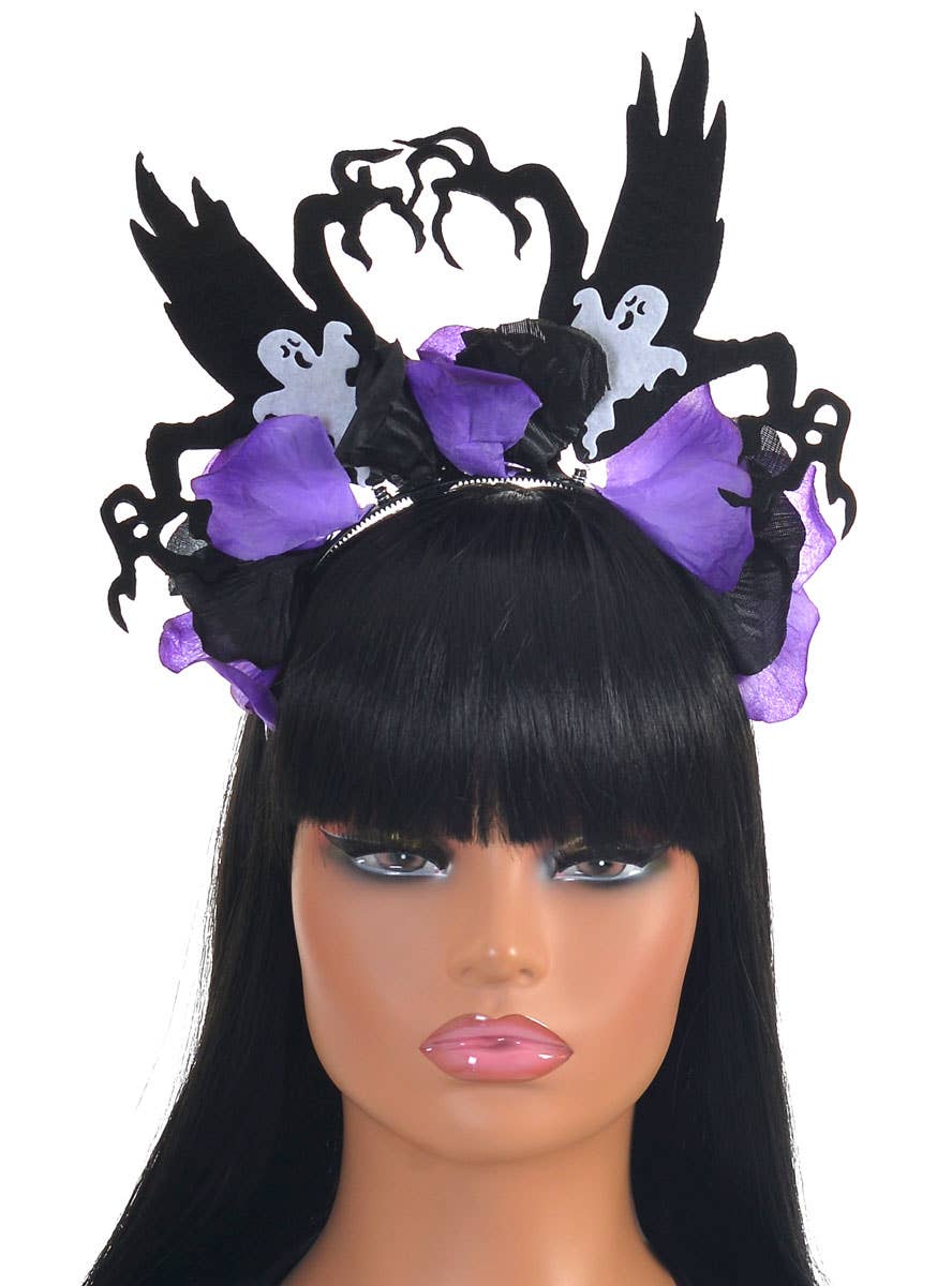 Image of Haunted Purple and Black Halloween Costume Headband