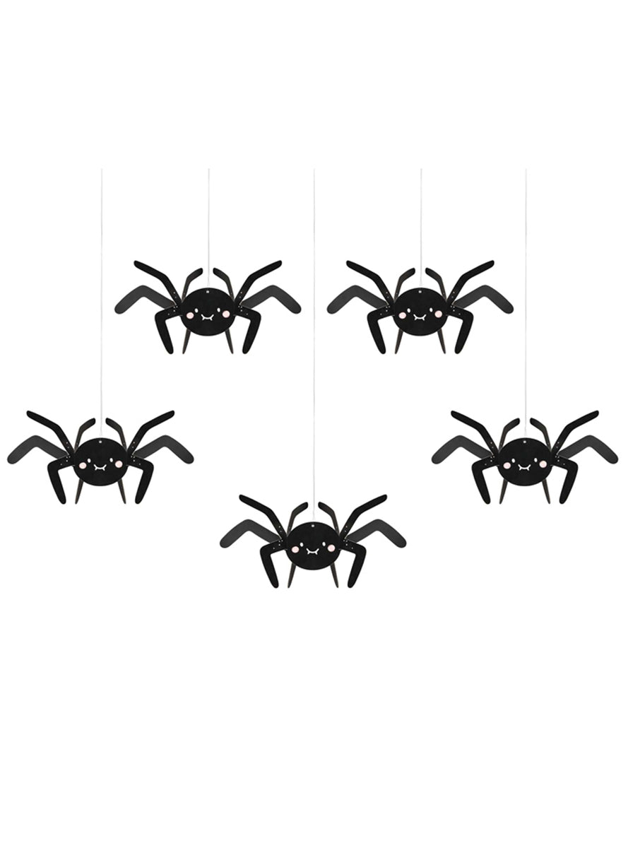 Spooky Friends 5 Pack 17cm Hanging Spider Decorations - Main Image