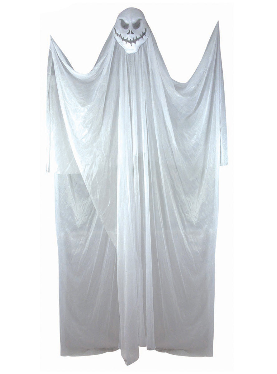 Spooky White Ghost Hanging 2m Tall Halloween Decoration - Main Image