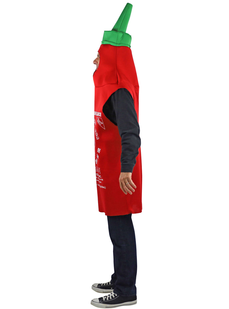 Sriracha Hot Sauce Novelty Adults Costume - Side Image