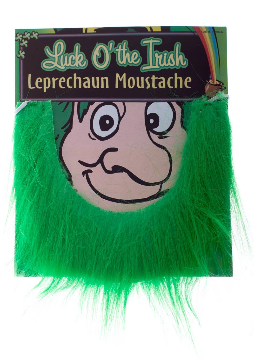 Green Fluffy Leprechaun Fake Beard Costume Accessory