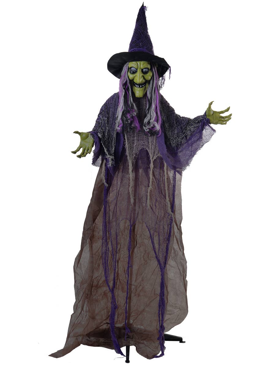 Image of Life Size Standing Witch Halloween Decoration with Lights