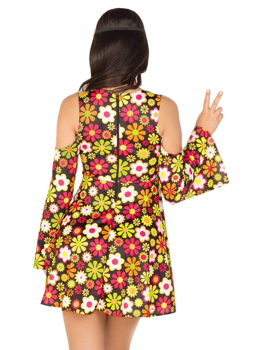 Women's Sexy 1960's Bohemian Hippy Costume Close Back Image