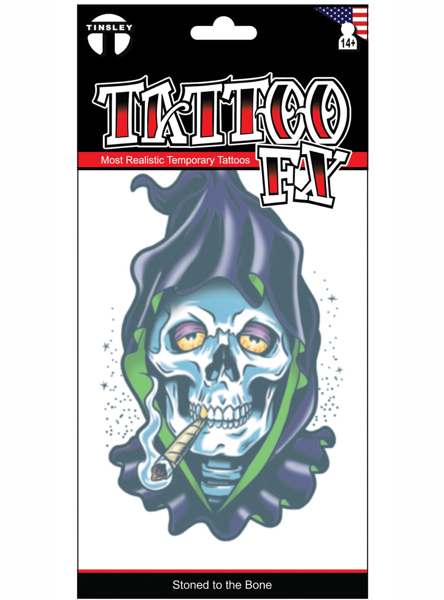 Stoned to the Bone Realistic Temporary Tattoo - Main Image