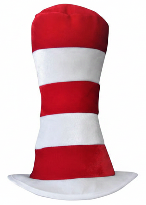 Adults Red And White Striped Tall Costume Top Hat - main image