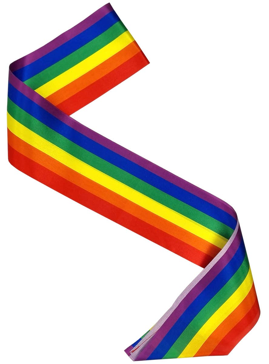 Image of Striped Rainbow Satin Mardi Gras Festival Sash