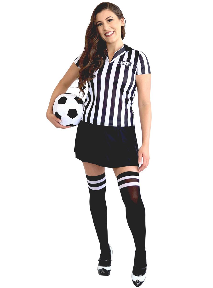 Striped Referee Womens Umpire Costume - Main Image