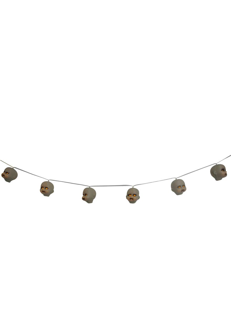 Light Up Hanging Doll Heads Garland Halloween Decoration - Main Image