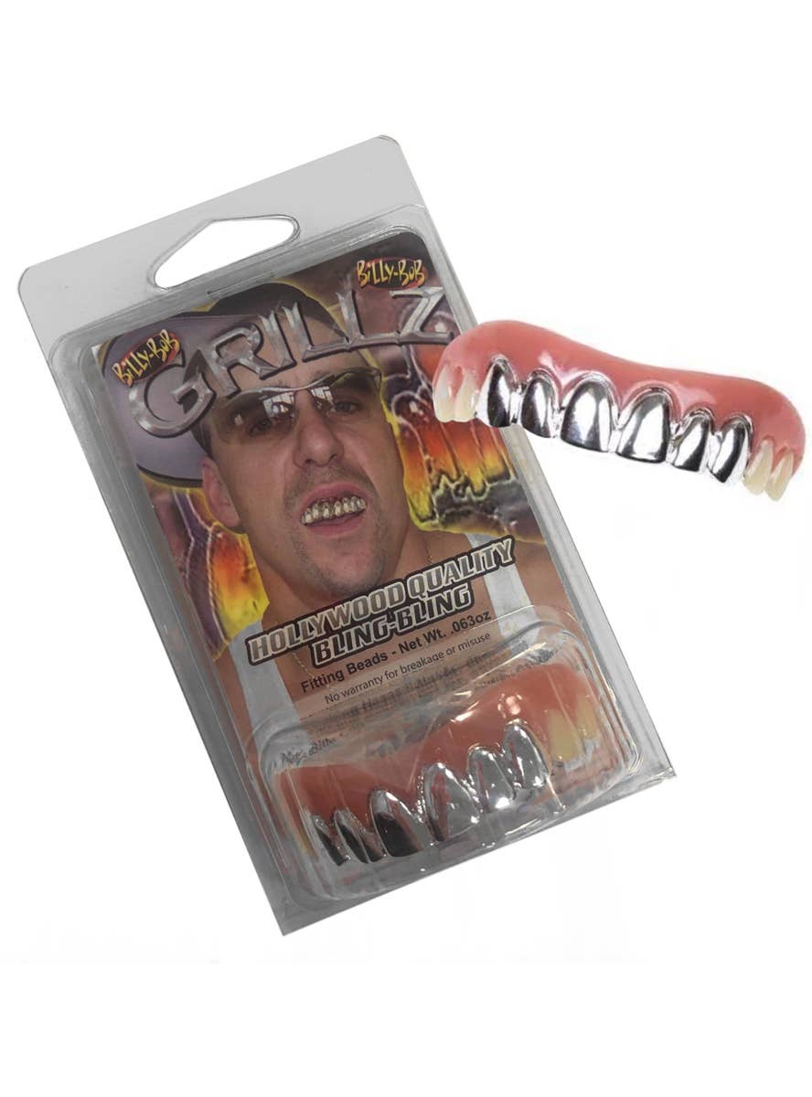 Funny Silver Grillz Custom Fit Costume Teeth
