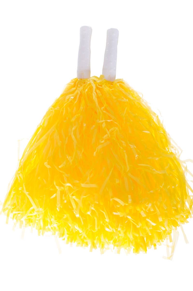 Yellow Cheerleader Pom Poms Costume Accessory
