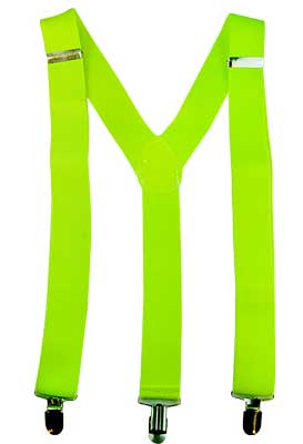 Adjustable Neon Yellow Costume Suspenders