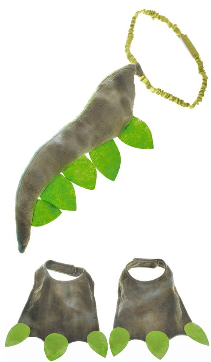 Kid's Green Dinosaur Plush Tail and Feet Costume Accessory Set