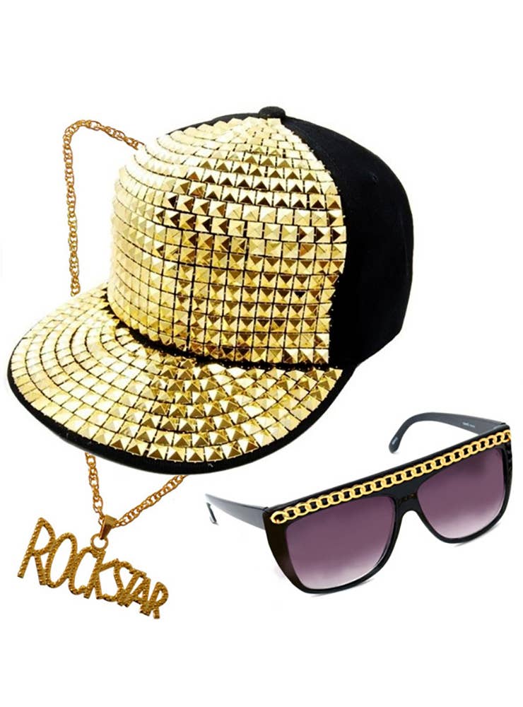 80s Rockstar Hat and Glasses Set