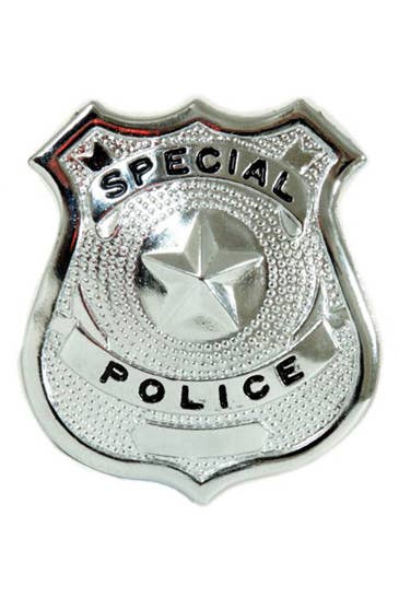 Silver Metal Special Police Officer Badge Costume Accessory
