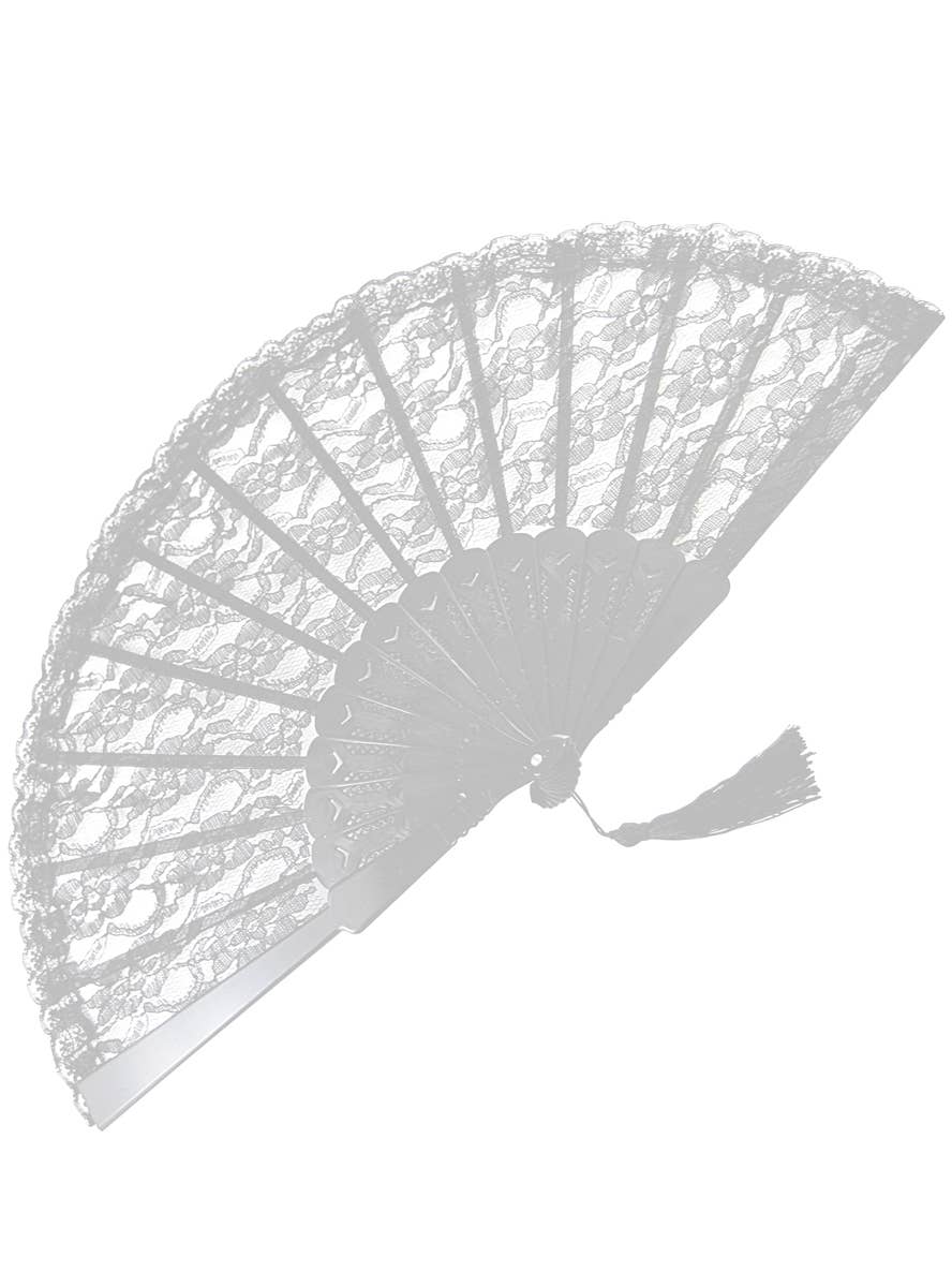 White Lace Costume Fan