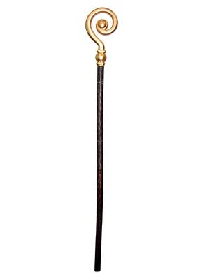 Long Gold Pastoral Crosier Bishop Staff Costume Accessory Alternative Image