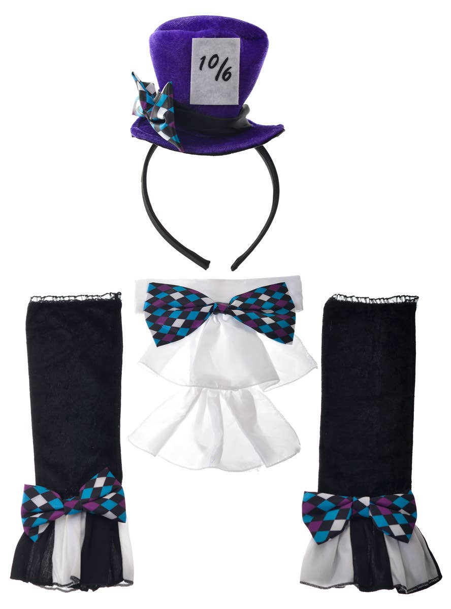 3 Piece Mad Hatter Costume Accessory Set - Main Image