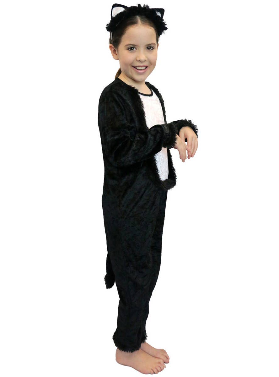 Girls Black and White Cat Costume
