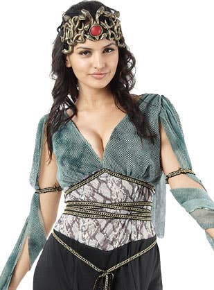 Women's Sexy Medusa Ancient History fancy dress costume Close up image