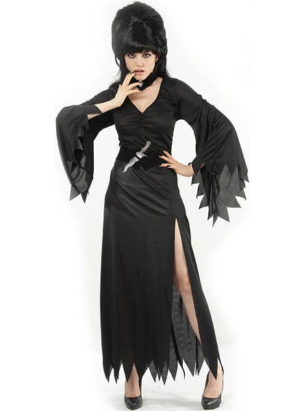 Women's Black Mistress of Darkness Elvira Inspired Halloween Costume