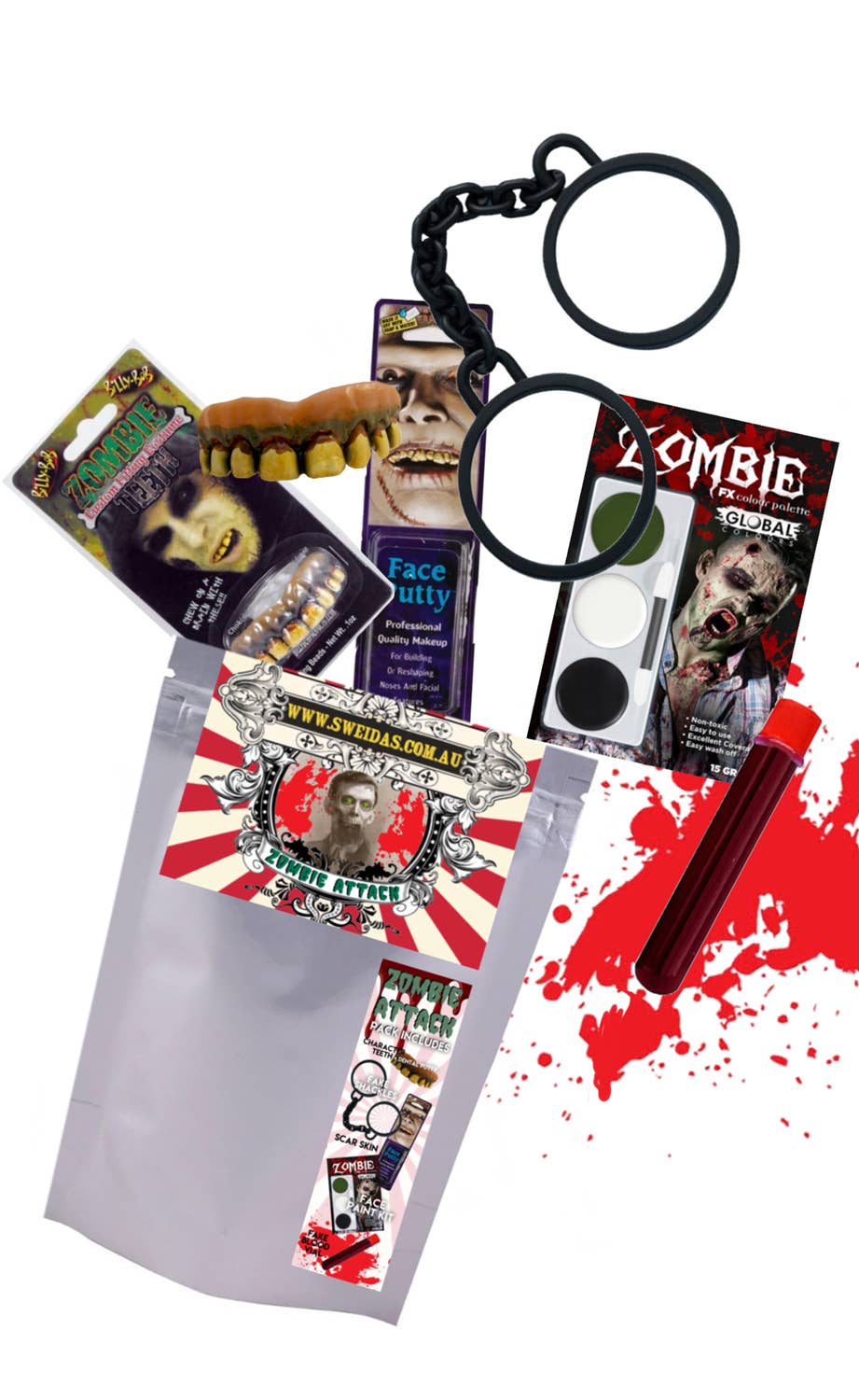 Image of Zombie Attack Halloween Zombie Costume Kit