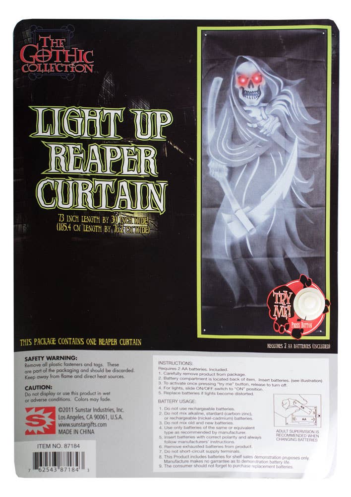 Light and Sound Reaper Door Curtain Halloween Decor Decoration View 2
