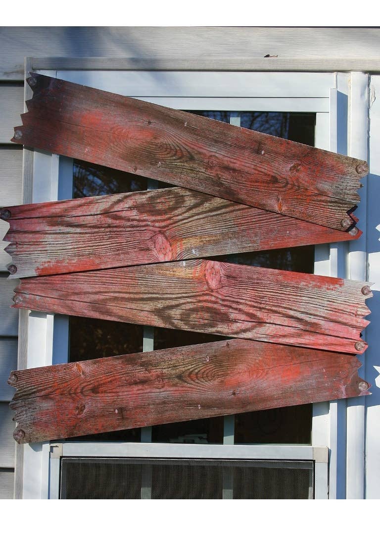 Blood Stained Haunted House Window Boards Halloween Decoration Main Image