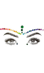 Diamond Daze Pride Rainbow Self Adhesive Mardi Gras Face Jewellery Costume Accessory Main Image