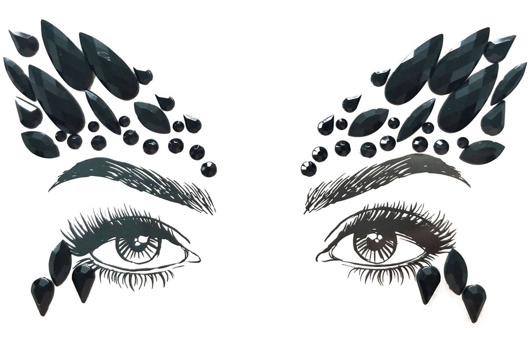 Diamond Daze Black Swan Festival Costume Stick On Makeup Costume Accessory Zoom Image