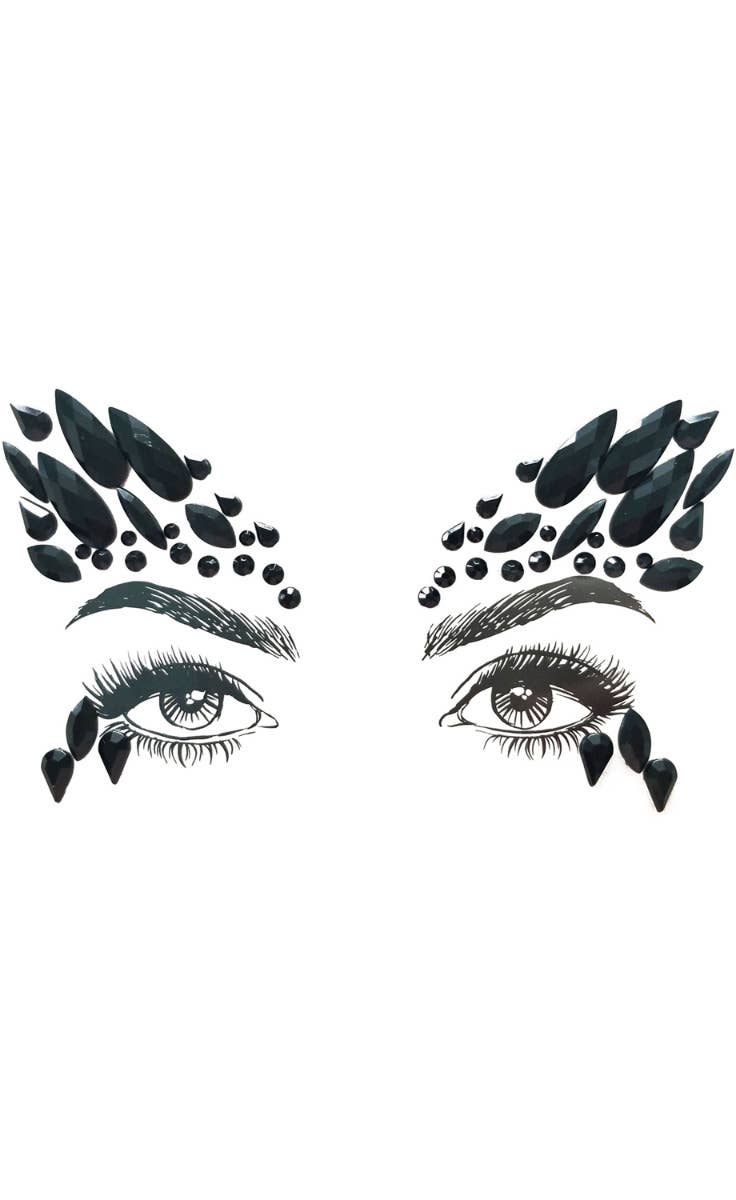 Diamond Daze Black Swan Festival Costume Stick On Makeup Costume Accessory Main Image