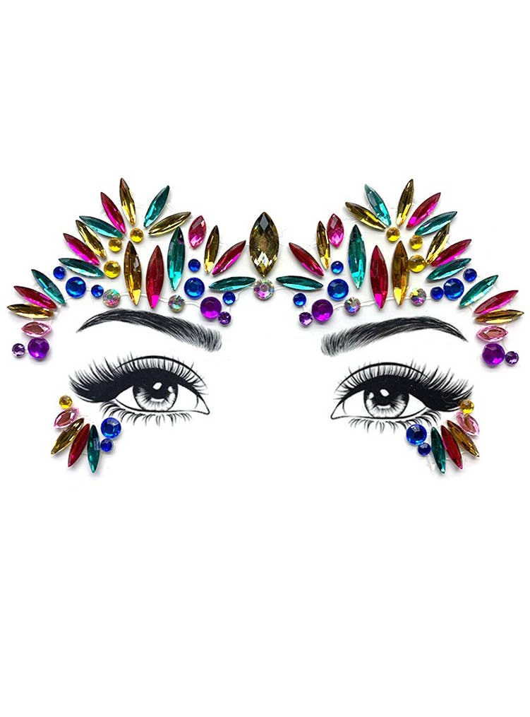 Rainbow Spiked Fireworks Inspired Face Gems