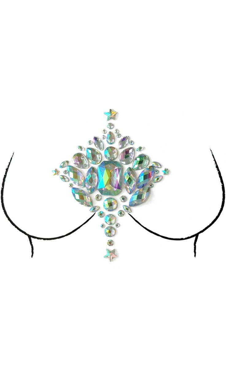 Self-adhesive Iridescent Festival Chest Jewels Costume Accessory Main Image