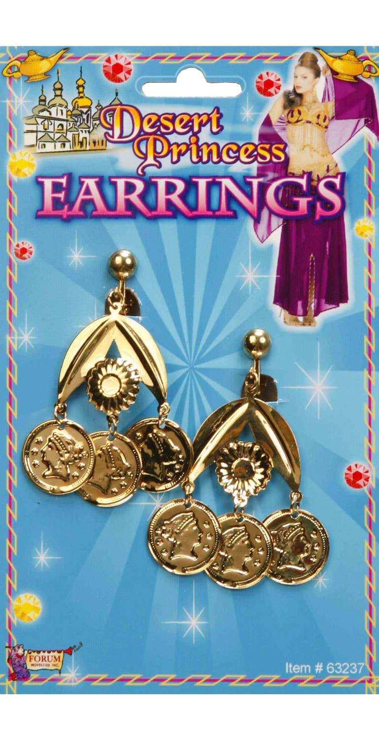 Ancient Egyptian Gold Coin Earrings Image 1
