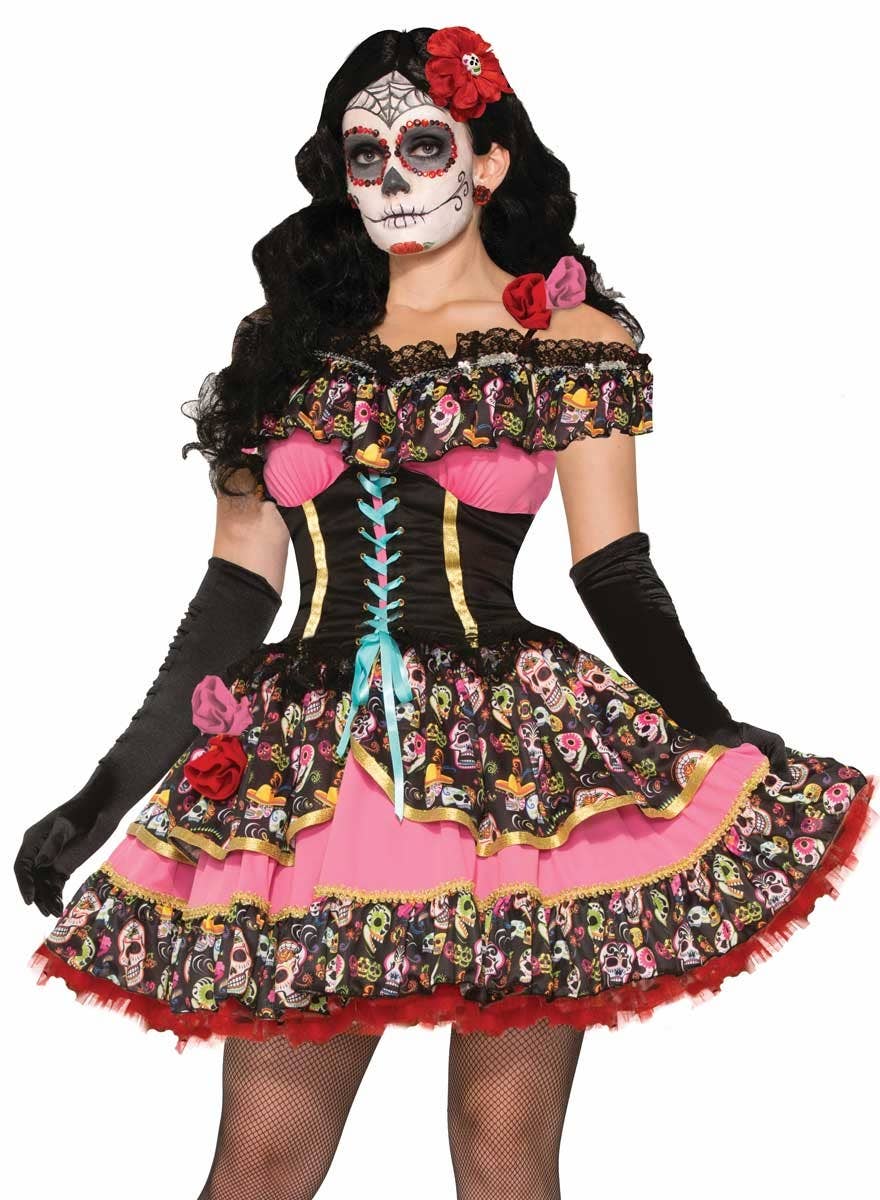 Sexy Day of The Dead Senorita Women's Costume Close Image