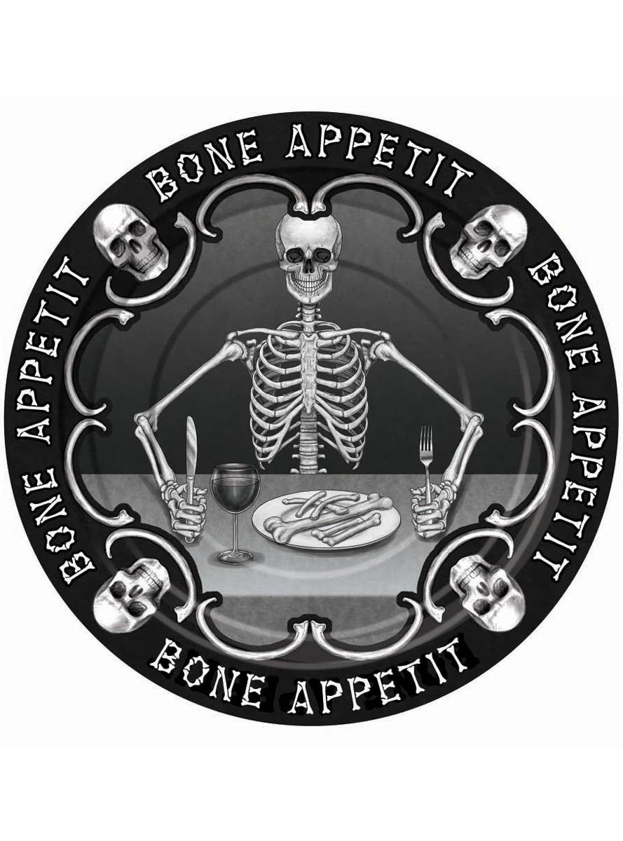 18cm Small Bone Appetit Halloween Party Plates Set of 8
