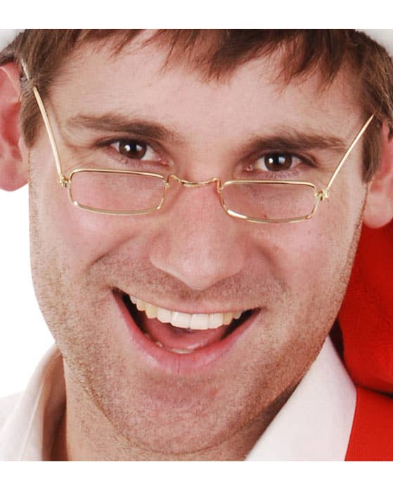 Novelty Gold Frame Santa Costume Glasses