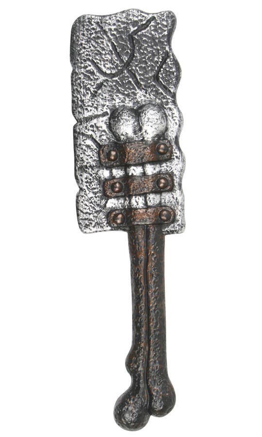 Silver Plastic Viking Cleaver Costume Weapon with Bone Handle