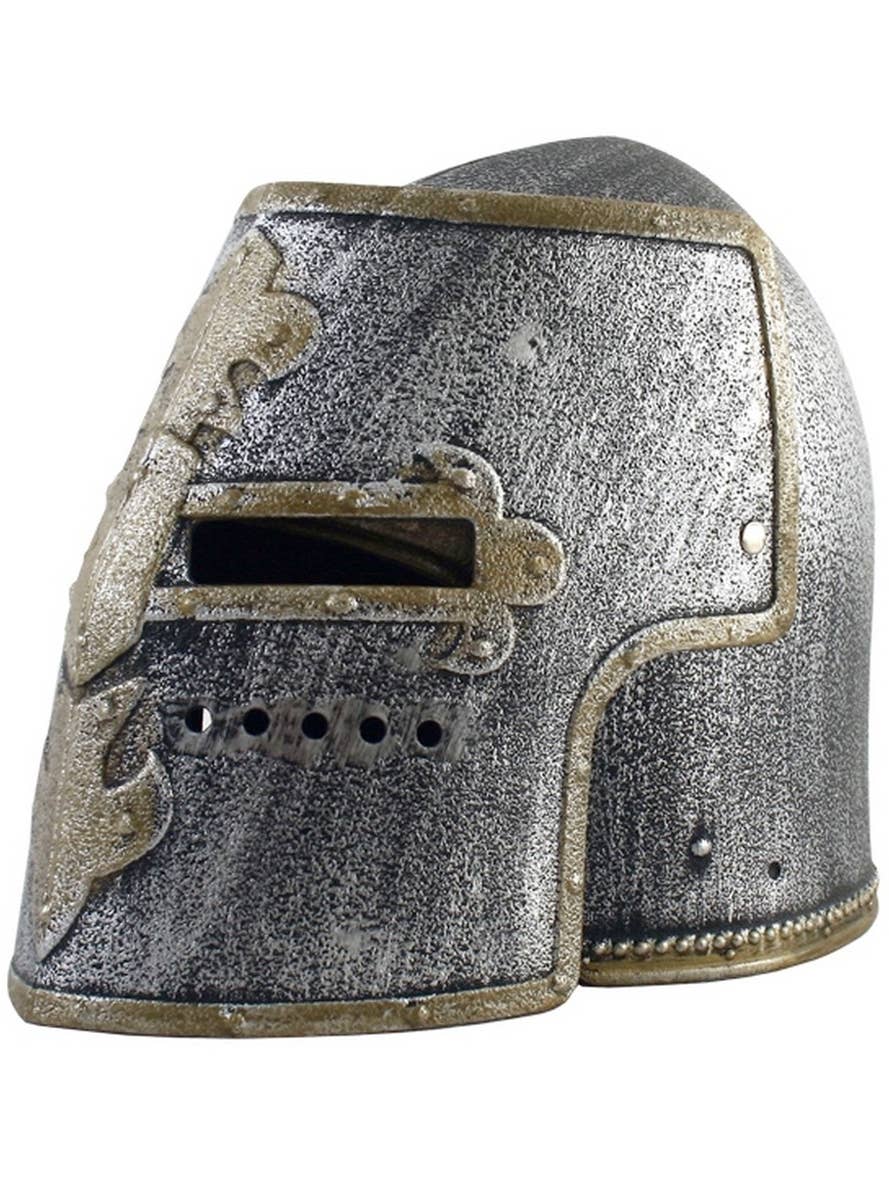 Kid's Front Flip Crusader Knight Helmet Costume Accessory - Side Image