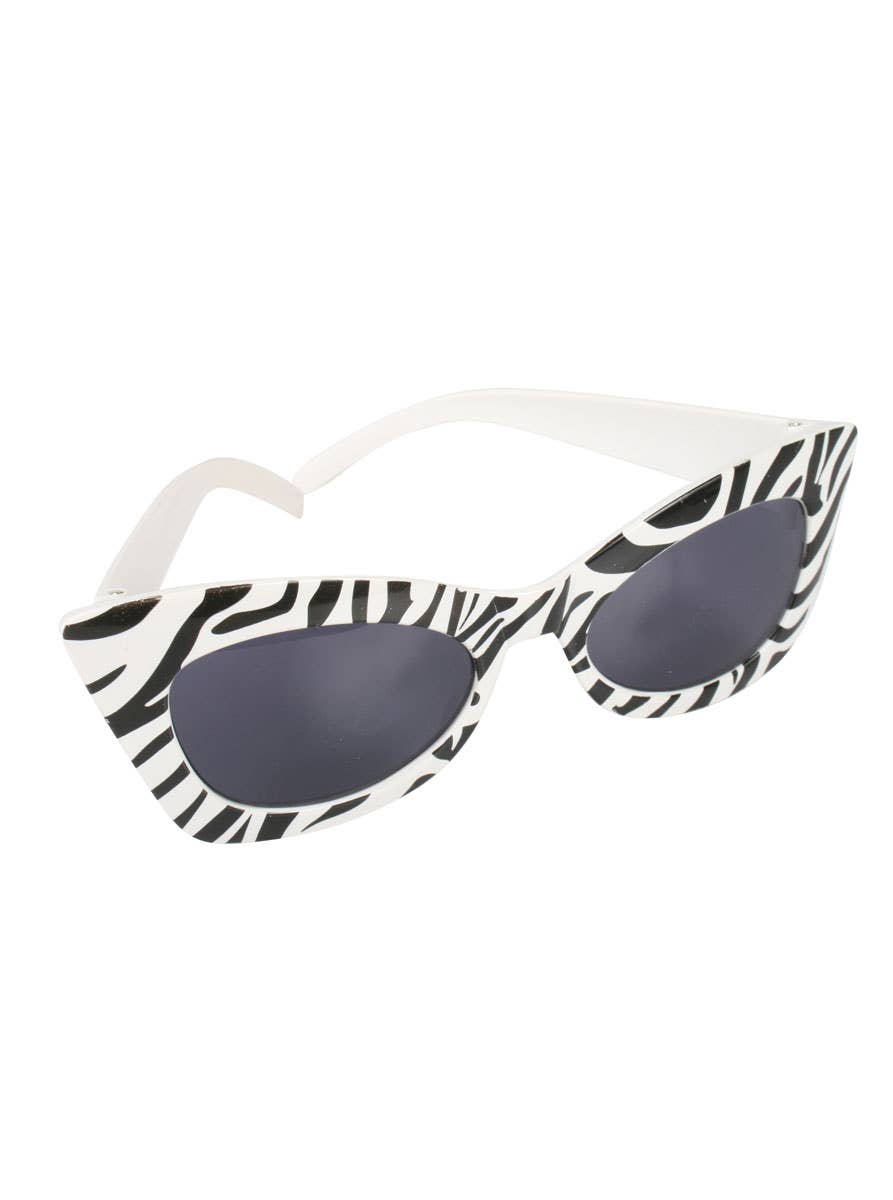 Retro 80's Style Zebra Print Costume Sunglasses