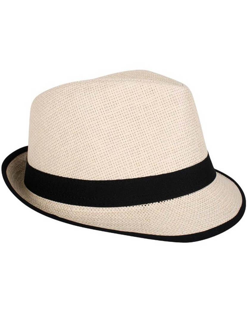 Cream Woven Straw Trilby Hat