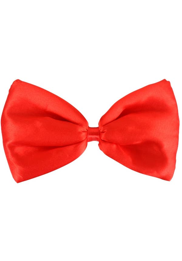 Satin red padded bow tie