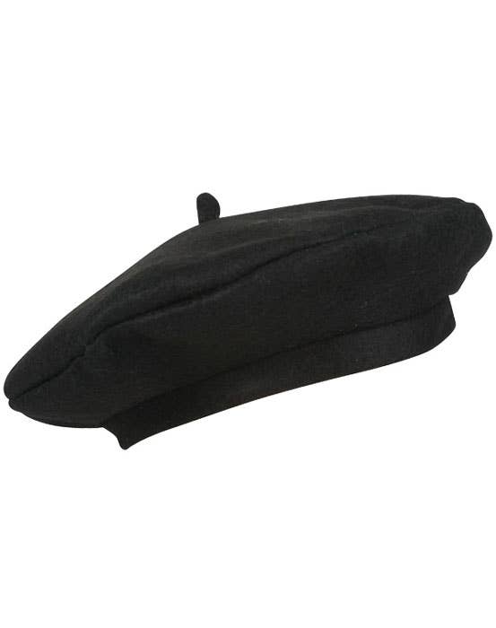 Black Felt Fabric French Beret Costume Hat
