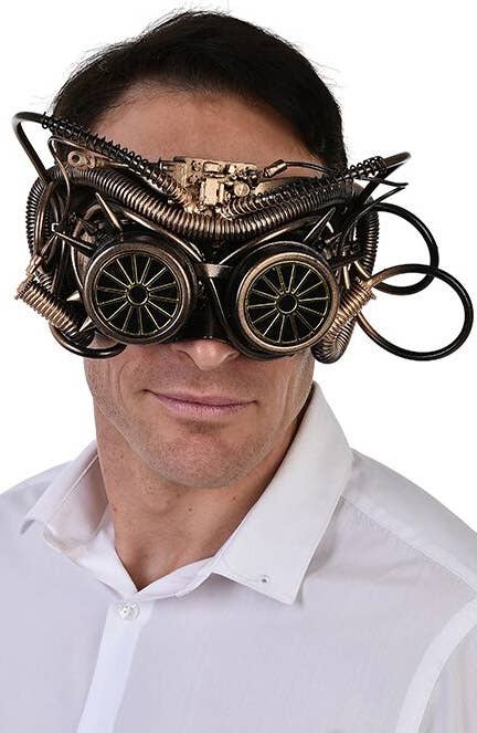 Steam Punk Copper Goggles Face Halloween Face Mask