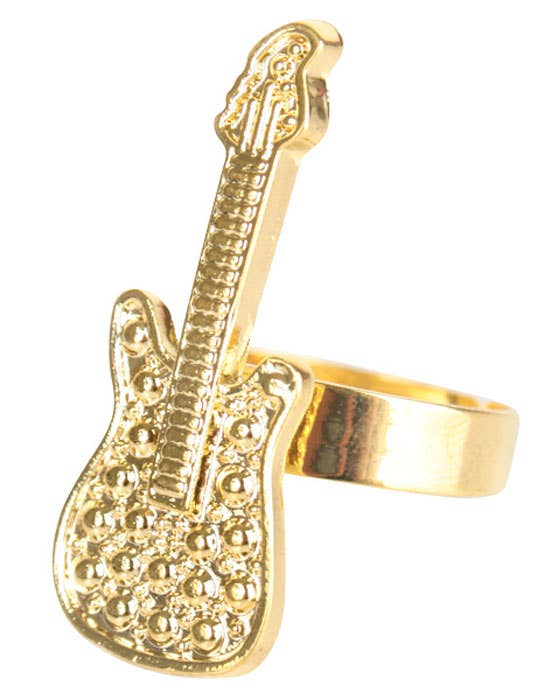 Gold Metal Plated Rock Star Guitar Costume Ring