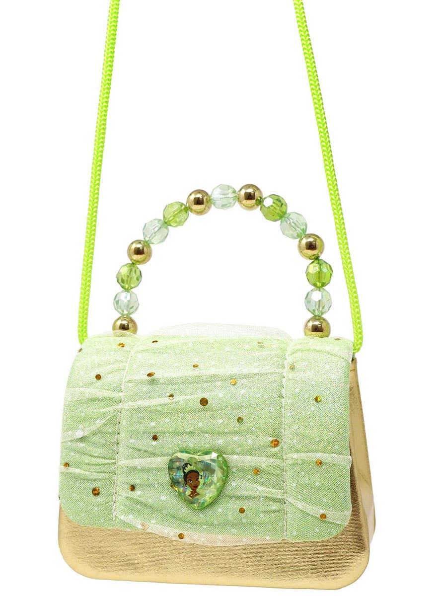 Image of Tiana Green and Gold Sparkle Girls Deluxe Costume Bag - Alternate Image